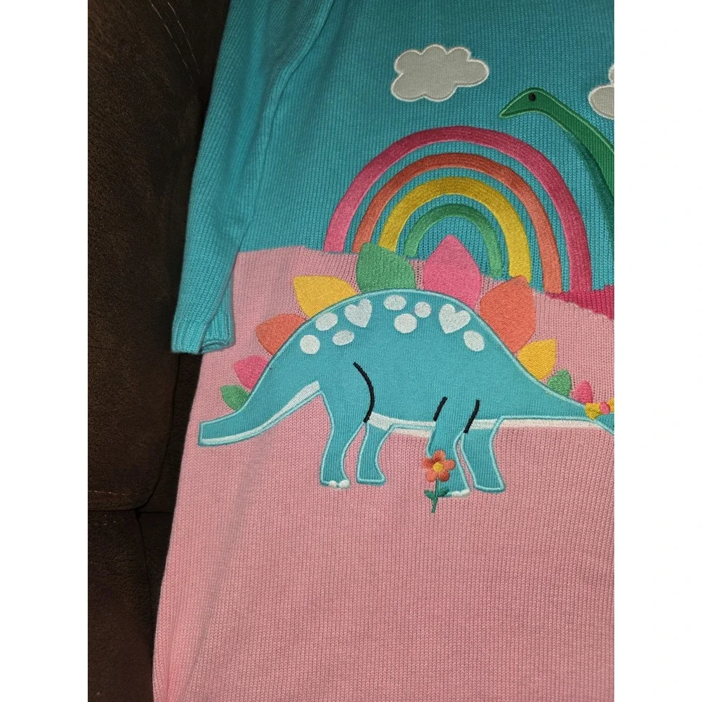 Gymboree dinomite Dinosaur Rainbow Knit Sweater Dress size 8 nwt dino-mite